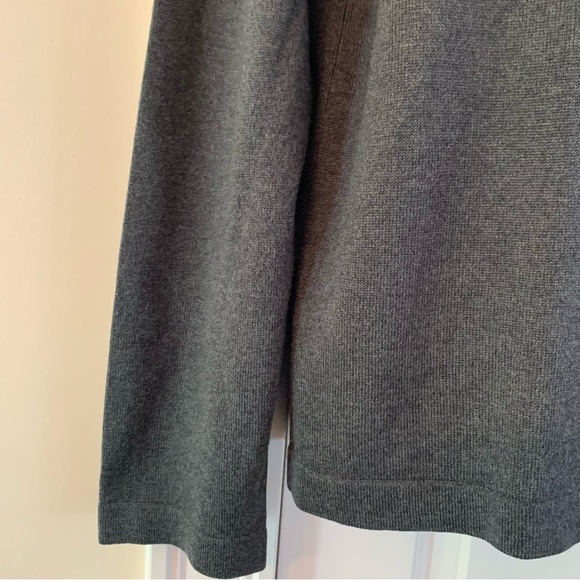 Banana Republic Silk & Cashmere Sweater Mens L Charcoal Gray V-neck Pullover - Picture 4 of 7